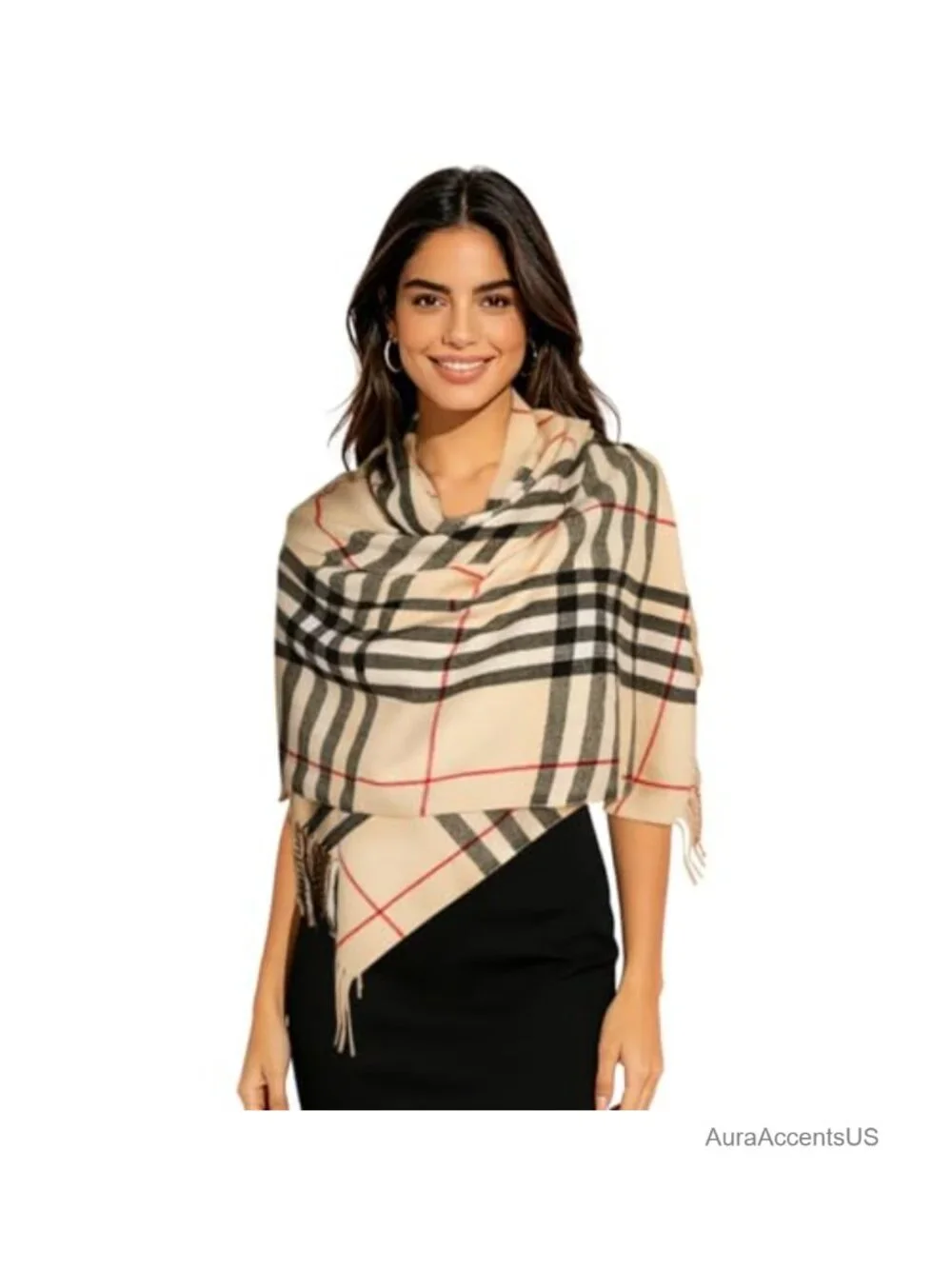 Pashmina Silk Shawl Wrap Women Cashmere Blanket Scarf Poncho Cape Open Front,